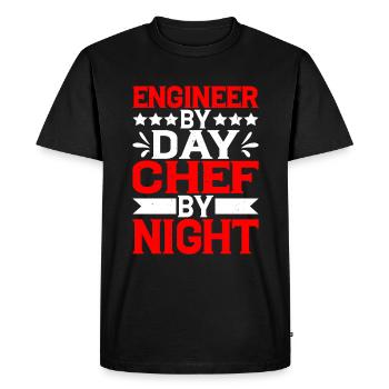 Ingénieur le jour, Chef le soir 8 - T-shirt Premium bio Homme - noir - Devant - Nico (187cm)