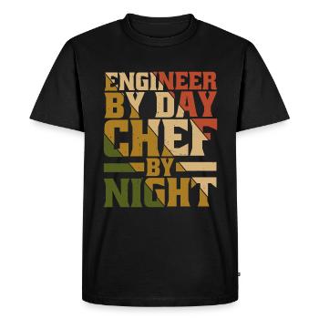 Ingénieur le jour, Chef le soir 9 - T-shirt Premium bio Homme - noir - Devant - Nico (187cm)