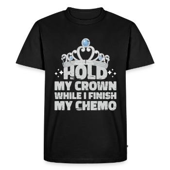 Tenez ma couronne pendant que je termine ma chimio 53 - T-shirt Premium bio Homme - noir - Devant - Nico (187cm)