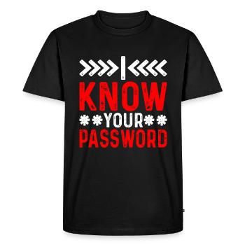 Je connais votre mot de passe 5 - T-shirt Premium bio Homme - noir - Devant - Nico (187cm)