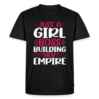 Juste une fille patronne construisant son empire 4 - T-shirt Premium bio Homme - noir - Devant - Nico (187cm)