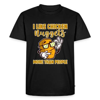 J’aime les pépites de poulet plus que les gens 4 - T-shirt Premium bio Homme - noir - Devant - Nico (187cm)