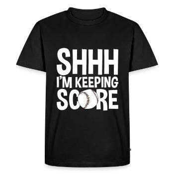 Chut, je garde le score 2 - T-shirt Premium bio Homme - noir - Devant - Nico (187cm)