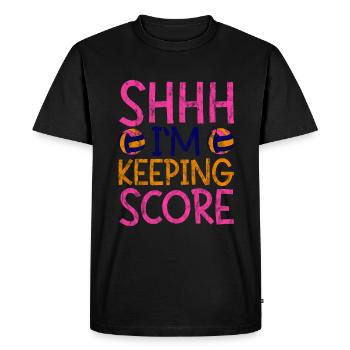 Chut, je garde le score 3 - T-shirt Premium bio Homme - noir - Devant - Nico (187cm)