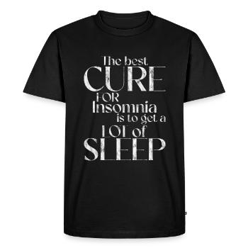 Le meilleur remède contre l’insomnie est de dormir beaucoup 3 - T-shirt Premium bio Homme - noir - Devant - Nico (187cm)
