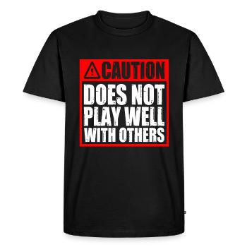 Caution Does Not Play Well With Others 51 - Men's Premium Organic T-Shirt - black - Front - Nico (187cm)