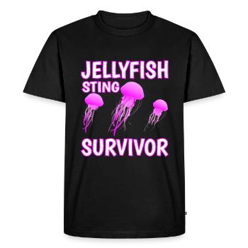 Jellyfish Sting Survivor 4 - Men's Premium Organic T-Shirt - black - Front - Nico (187cm)