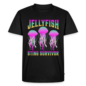 Jellyfish Sting Survivor 6 - Men's Premium Organic T-Shirt - black - Front - Nico (187cm)