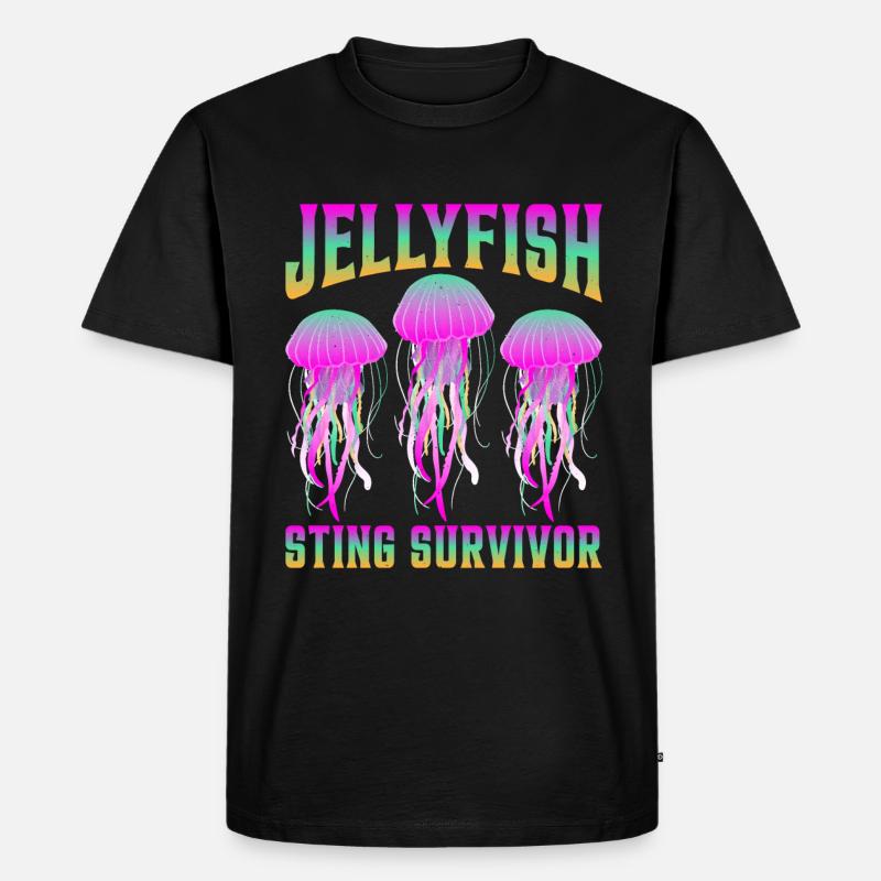 Jellyfish Sting Survivor 6 - Männer Premium Bio T-Shirt - Schwarz