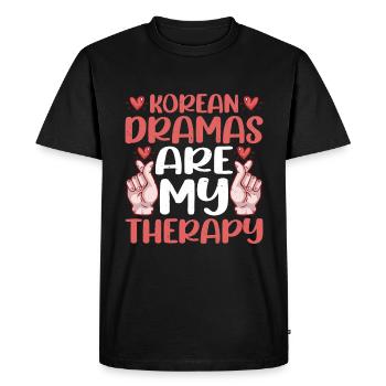 Les drames coréens sont ma thérapie 4 - T-shirt Premium bio Homme - noir - Devant - Nico (187cm)