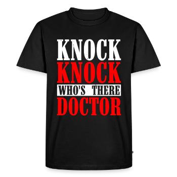 Knock Knock Who’s There Docteur 5 - T-shirt Premium bio Homme - noir - Devant - Nico (187cm)