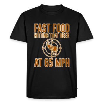Restauration rapide frappant ce cerf à 65 mph 2 - T-shirt Premium bio Homme - noir - Devant - Nico (187cm)