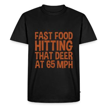 Restauration rapide frappant ce cerf à 65 mph - T-shirt Premium bio Homme - noir - Devant - Nico (187cm)