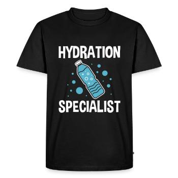 Hydration Specialist 4 - Men's Premium Organic T-Shirt - black - Front - Nico (187cm)