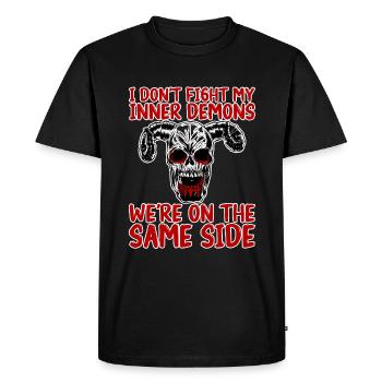 Don't Fight My Inner Demons Were On The Same Side2 - Men's Premium Organic T-Shirt - black - Front - Nico (187cm)