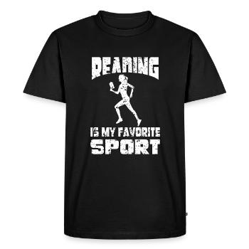 Reading is my favorite sport - Men's Premium Organic T-Shirt - black - Front - Nico (187cm)
