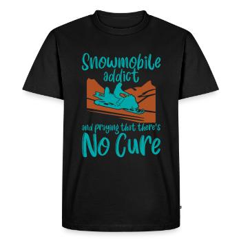 Accro à la motoneige et prier pour qu’il n’y ait pas de remède4 - T-shirt Premium bio Homme - noir - Devant - Nico (187cm)