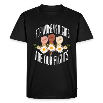 Nous luttons pour les droits des femmes - T-shirt Premium bio Homme - noir - Devant - Nico (187cm)