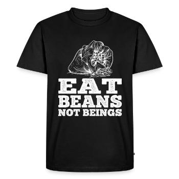 Mangez des haricots, pas des êtres 10 - T-shirt Premium bio Homme - noir - Devant - Nico (187cm)