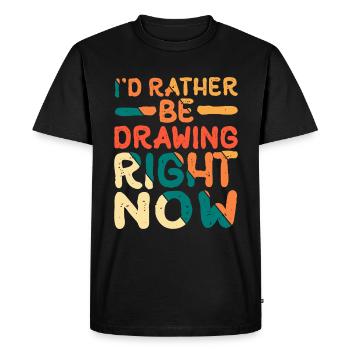 Je préfère dessiner en ce moment 8 - T-shirt Premium bio Homme - noir - Devant - Nico (187cm)
