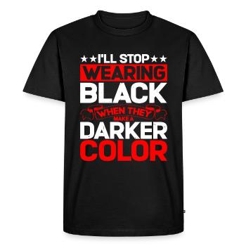 Arrêtez de porter du noir quand ils font une couleur plus foncée 4 - T-shirt Premium bio Homme - noir - Devant - Nico (187cm)