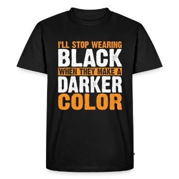 Arrêtez de porter du noir quand ils font une couleur plus foncée 6 - T-shirt Premium bio Homme - noir - Devant - Nico (187cm)
