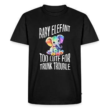 The cute rascals baby elephants in nature - Men's Premium Organic T-Shirt - black - Front - Nico (187cm)