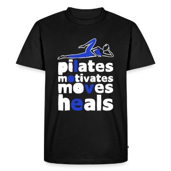 Pilates motive les mouvements guérit 2 - T-shirt Premium bio Homme - noir - Devant - Nico (187cm)