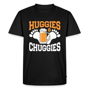 Huggies & Chuggies 29 - Men's Premium Organic T-Shirt - black - Front - Nico (187cm)