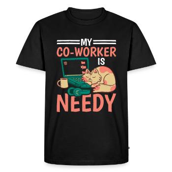 Mon collègue est dans le besoin 5 - T-shirt Premium bio Homme - noir - Devant - Nico (187cm)