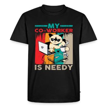 Mon collègue est dans le besoin 6 - T-shirt Premium bio Homme - noir - Devant - Nico (187cm)