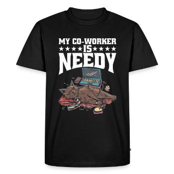 Mon collègue est dans le besoin 7 - T-shirt Premium bio Homme - noir - Devant - Nico (187cm)
