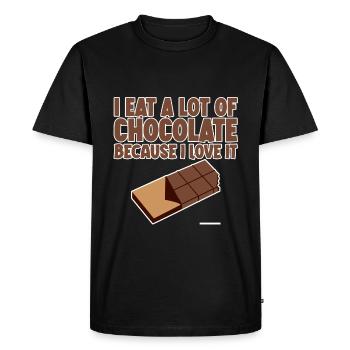 I Eat A Lot Of Chocolate Because I Love It 2 - Men's Premium Organic T-Shirt - black - Front - Nico (187cm)