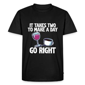 It Takes Two To Make A Day Go Right 2 - Men's Premium Organic T-Shirt - black - Front - Nico (187cm)