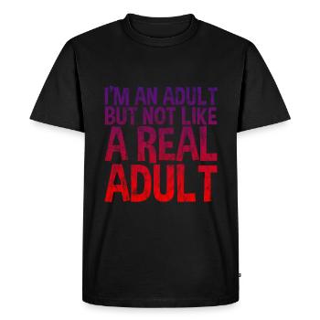 Je suis un adulte mais pas comme un vrai adulte 3 - T-shirt Premium bio Homme - noir - Devant - Nico (187cm)