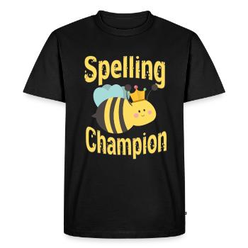 Spelling competition champion - Men's Premium Organic T-Shirt - black - Front - Nico (187cm)