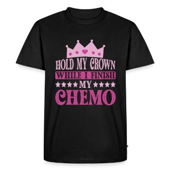 Tenez ma couronne pendant que je termine ma chimio 57 - T-shirt Premium bio Homme - noir - Devant - Nico (187cm)
