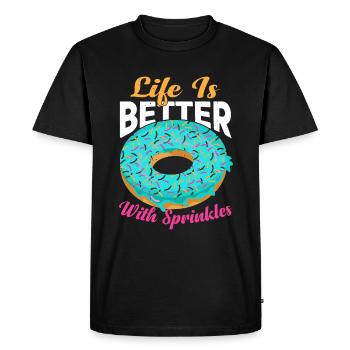 La vie est meilleure avec Sprinkles 16 - T-shirt Premium bio Homme - noir - Devant - Nico (187cm)