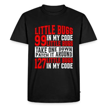 99 little Bugs in my Code 7 - Men's Premium Organic T-Shirt - black - Front - Nico (187cm)