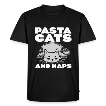 Pâtes Chats Et Siestes 4 - T-shirt Premium bio Homme - noir - Devant - Nico (187cm)