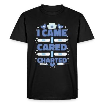 Je suis venu je me souciais j’ai cartographié 2 - T-shirt Premium bio Homme - noir - Devant - Nico (187cm)