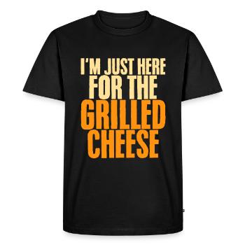 Je suis juste ici pour le fromage grillé - T-shirt Premium bio Homme - noir - Devant - Nico (187cm)