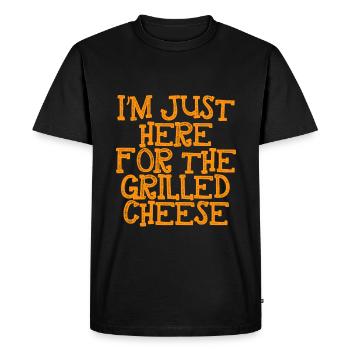 Je suis juste ici pour le fromage grillé 3 - T-shirt Premium bio Homme - noir - Devant - Nico (187cm)