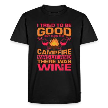 Mais ensuite, le feu de camp a été allumé 2 - T-shirt Premium bio Homme - noir - Devant - Nico (187cm)
