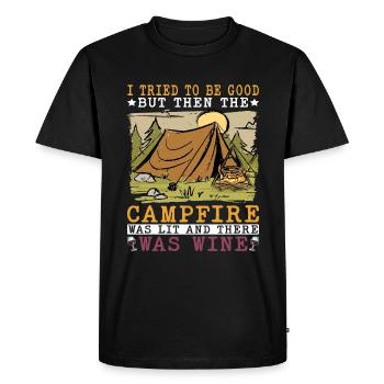 Mais ensuite, le feu de camp a été allumé - T-shirt Premium bio Homme - noir - Devant - Nico (187cm)