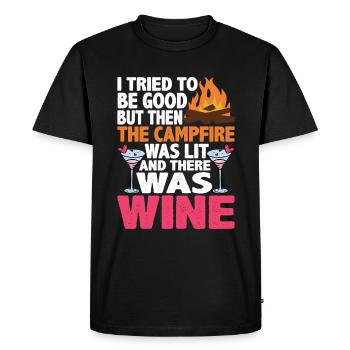 Mais ensuite, le feu de camp a été allumé 3 - T-shirt Premium bio Homme - noir - Devant - Nico (187cm)
