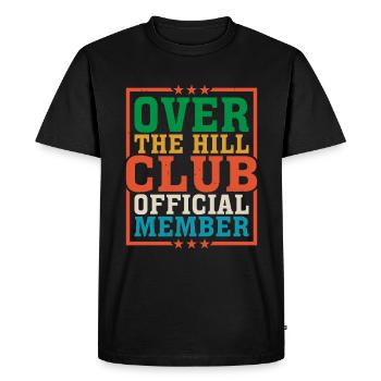 Over The Hill Club Official Member 6 - Men's Premium Organic T-Shirt - black - Front - Nico (187cm)