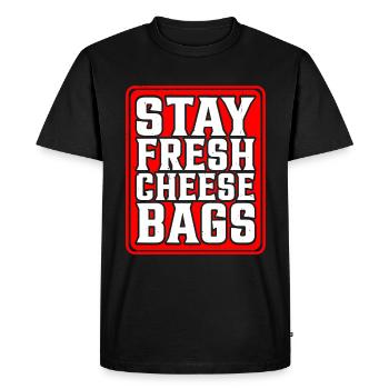 Stay Fresh Cheese Bags 46 - Men's Premium Organic T-Shirt - black - Front - Nico (187cm)