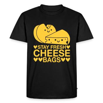 Stay Fresh Cheese Bags 45 - Men's Premium Organic T-Shirt - black - Front - Nico (187cm)