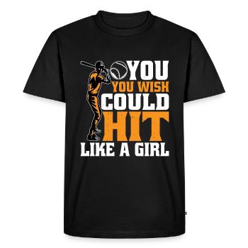 Tu aimerais pouvoir frapper comme une fille 2 - T-shirt Premium bio Homme - noir - Devant - Nico (187cm)